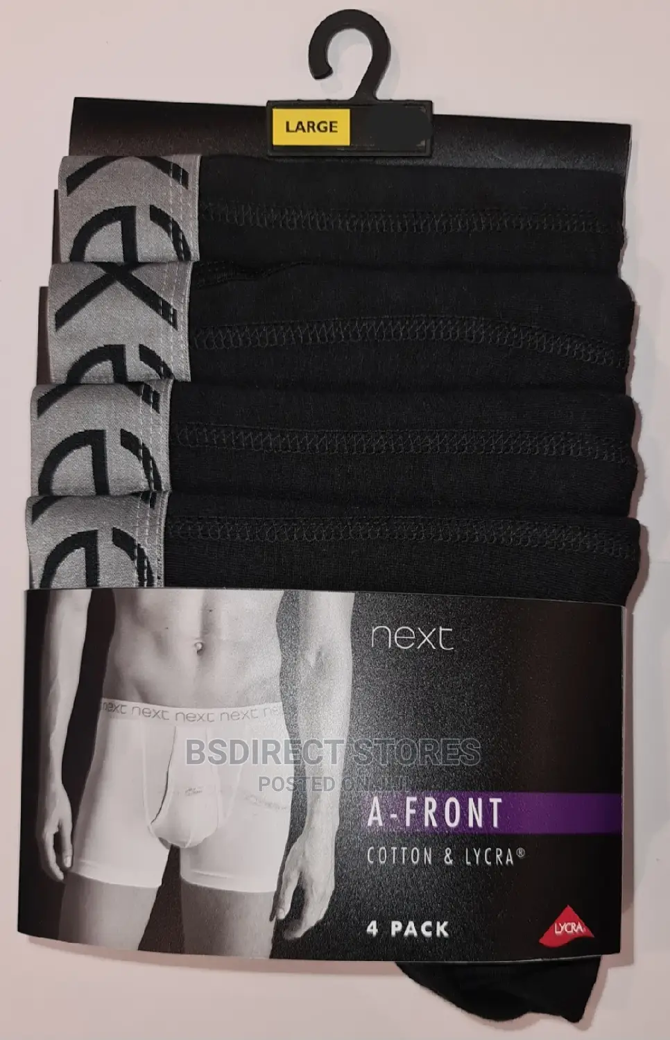 NEXT a-Front Black Silver Waistband Luxury Boxers Pack of 4