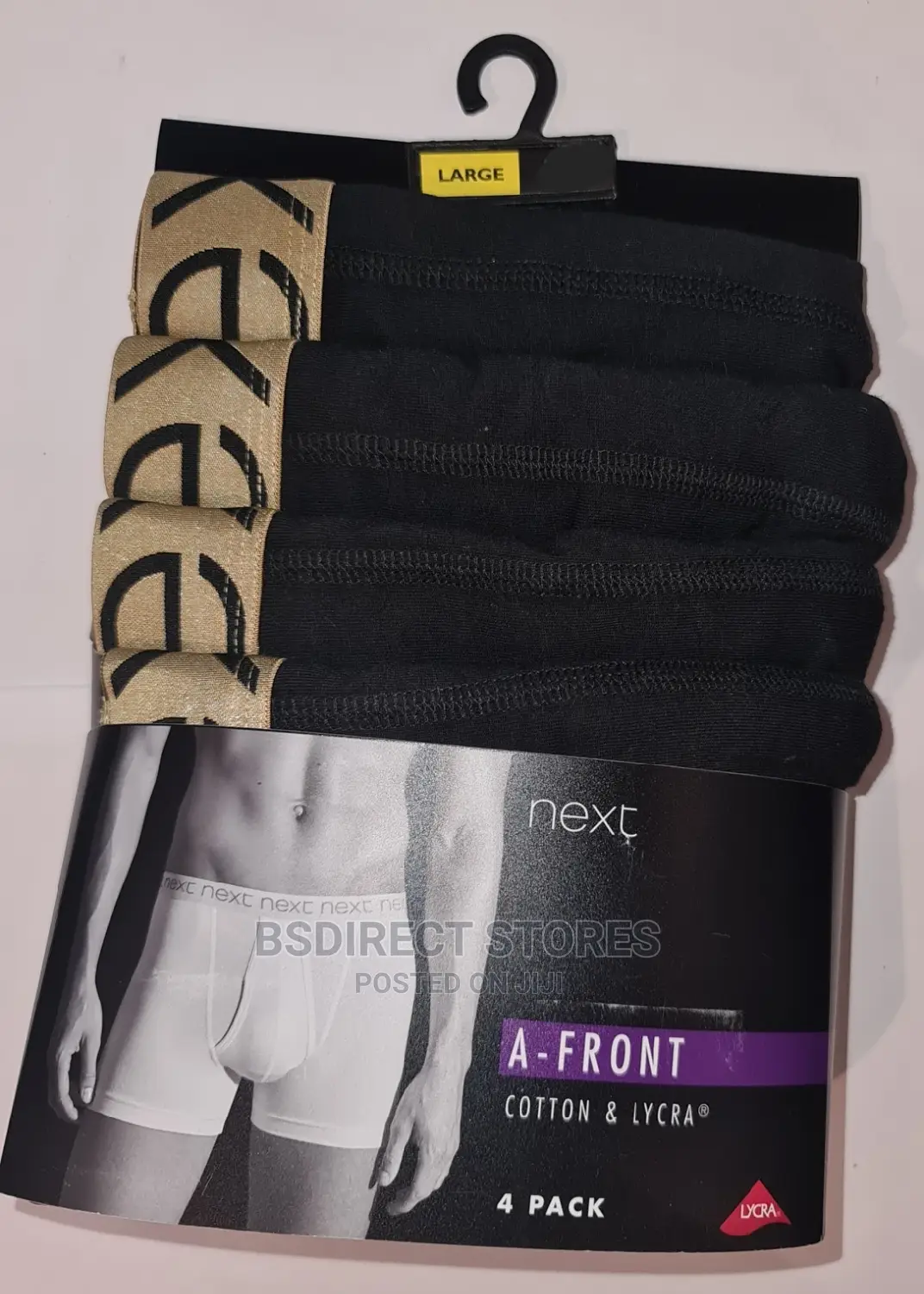 NEXT a-Front Gold Waistband Luxury Cotton Boxers Pack of 4