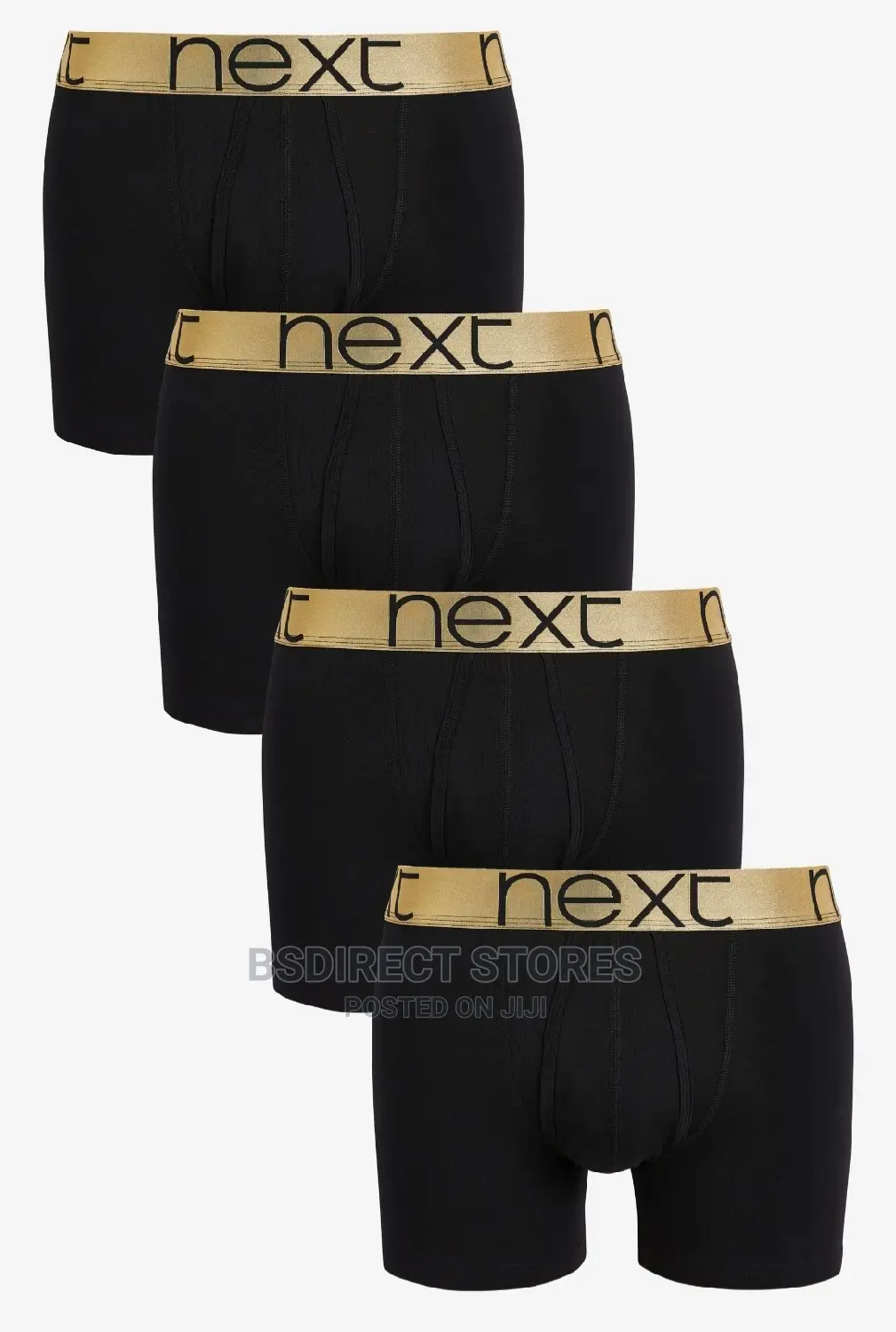NEXT a-Front Gold Waistband Luxury Cotton Boxers Pack of 4