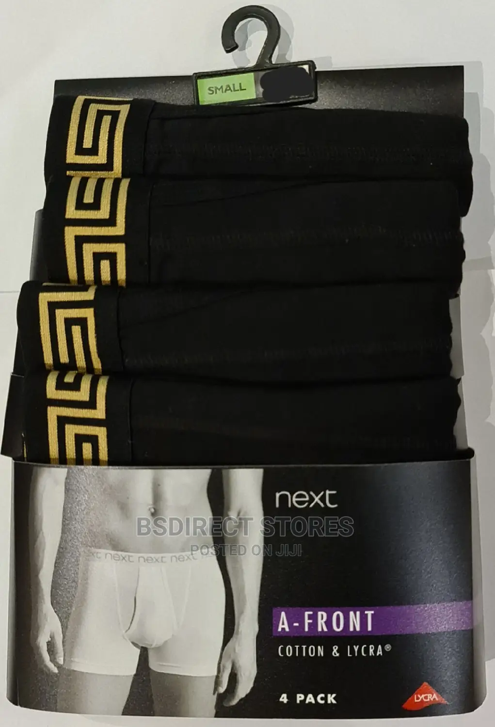 NEXT a-Front Gold Pattern Waistband Luxury Boxers Pack of 4