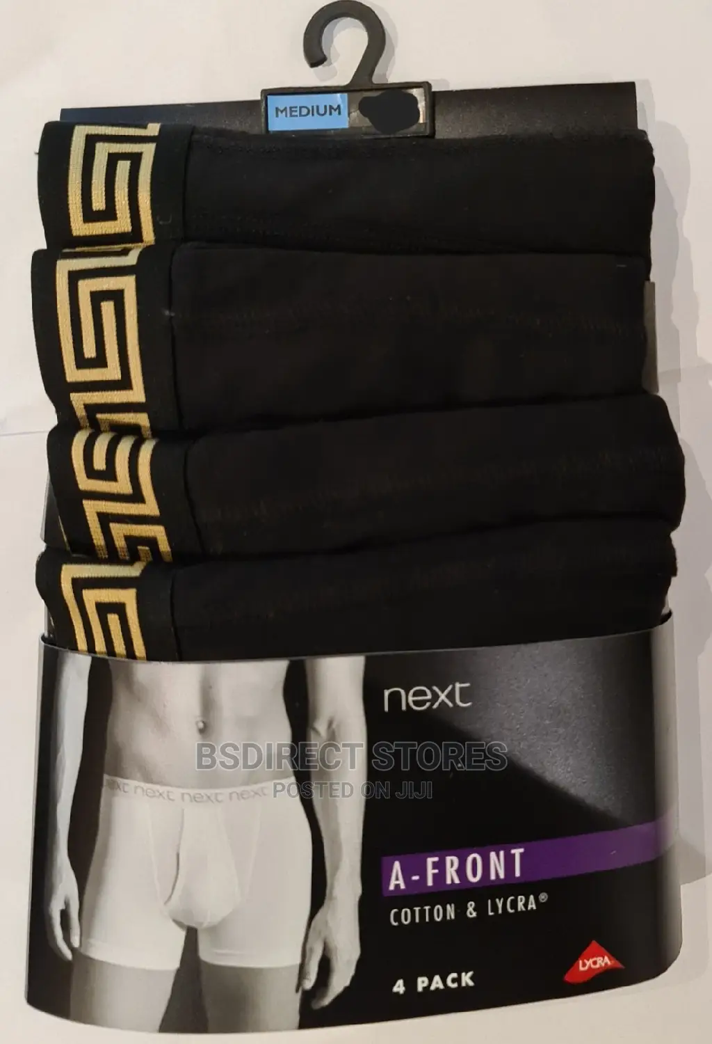 NEXT a-Front Gold Pattern Waistband Luxury Boxers Pack of 4