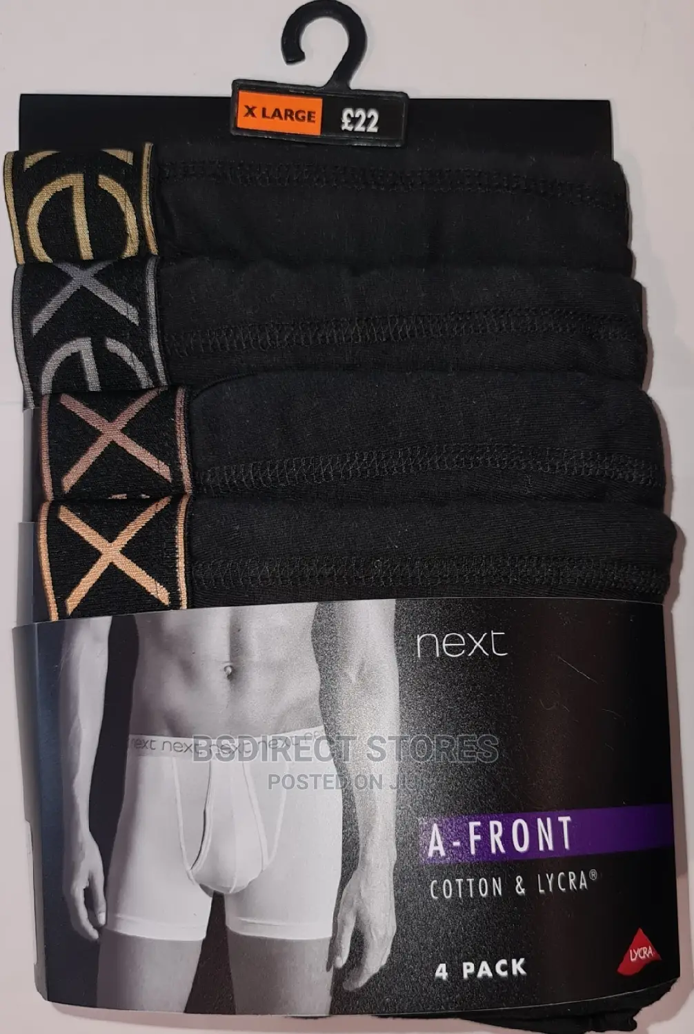 NEXT a-Front Black Bronze Waistband Luxury Boxers Pack of 4