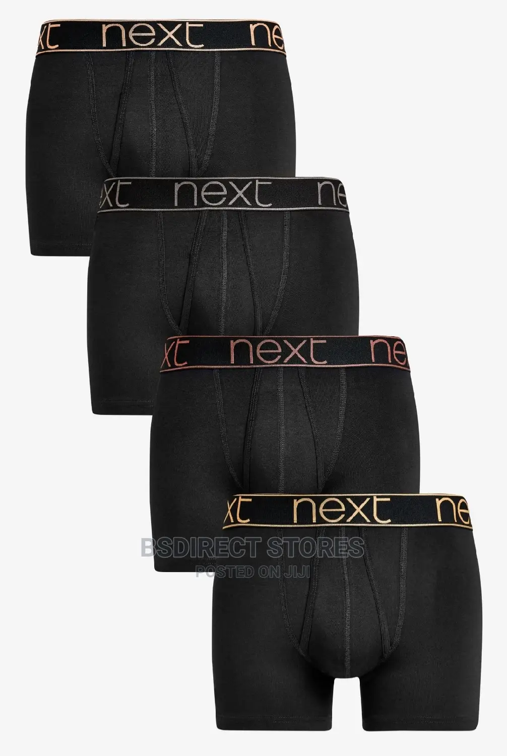 NEXT a-Front Black Bronze Waistband Luxury Boxers Pack of 4