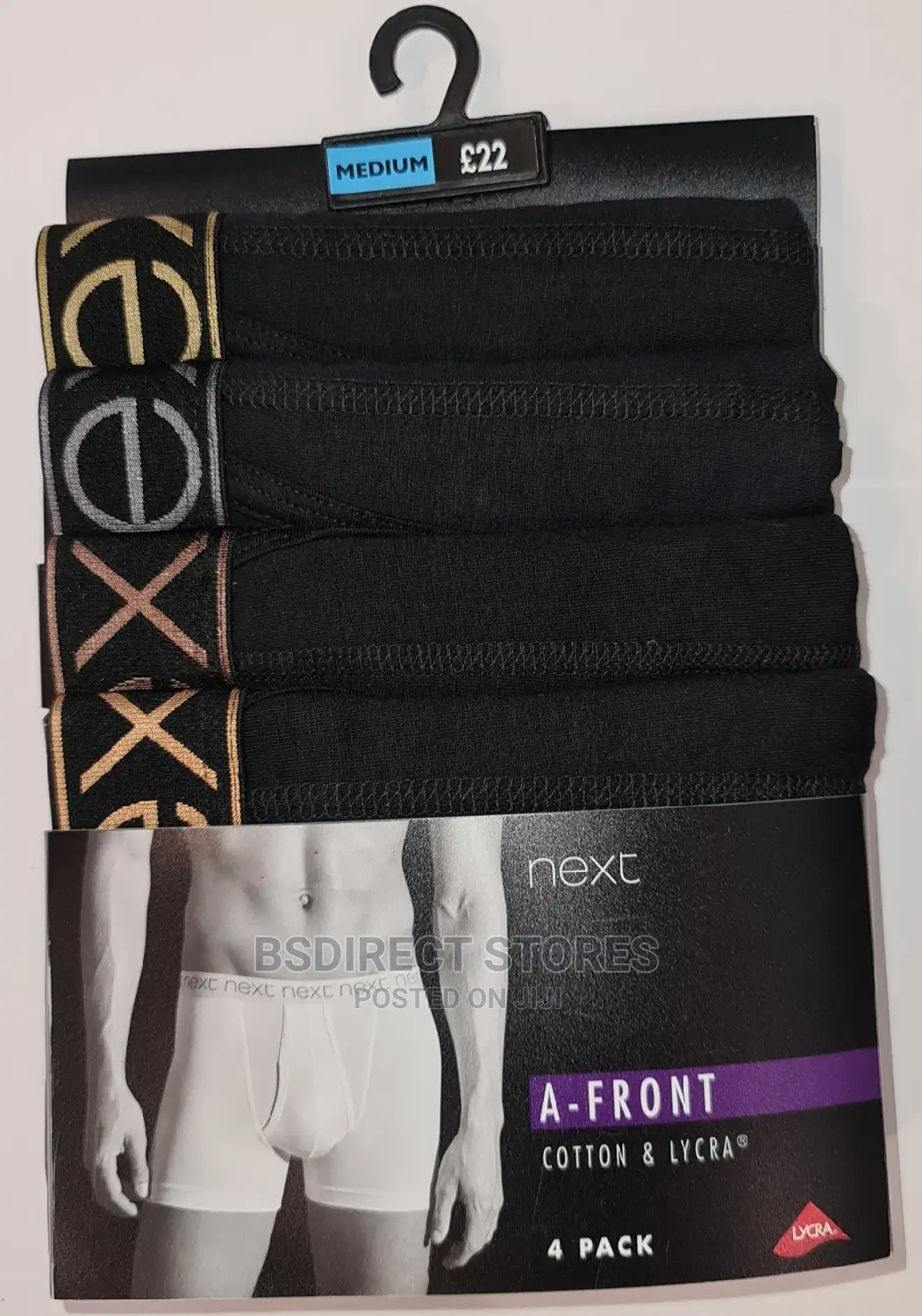 NEXT a-Front Black Bronze Waistband Luxury Boxers Pack of 4