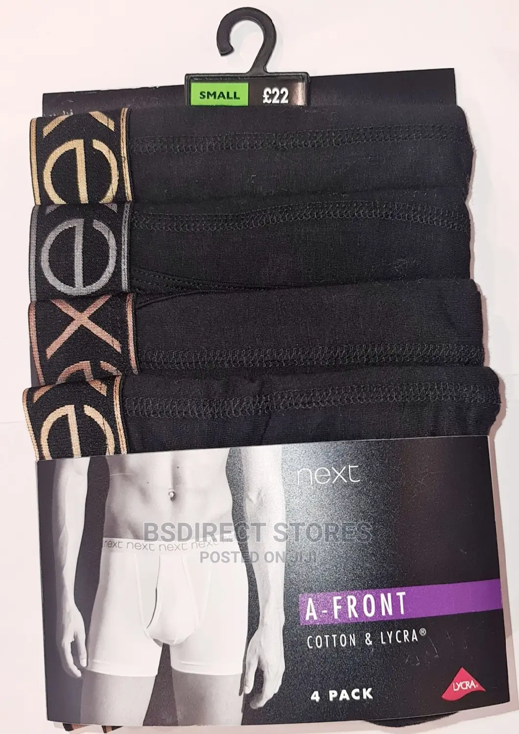 NEXT a-Front Black Bronze Waistband Luxury Boxers Pack of 4