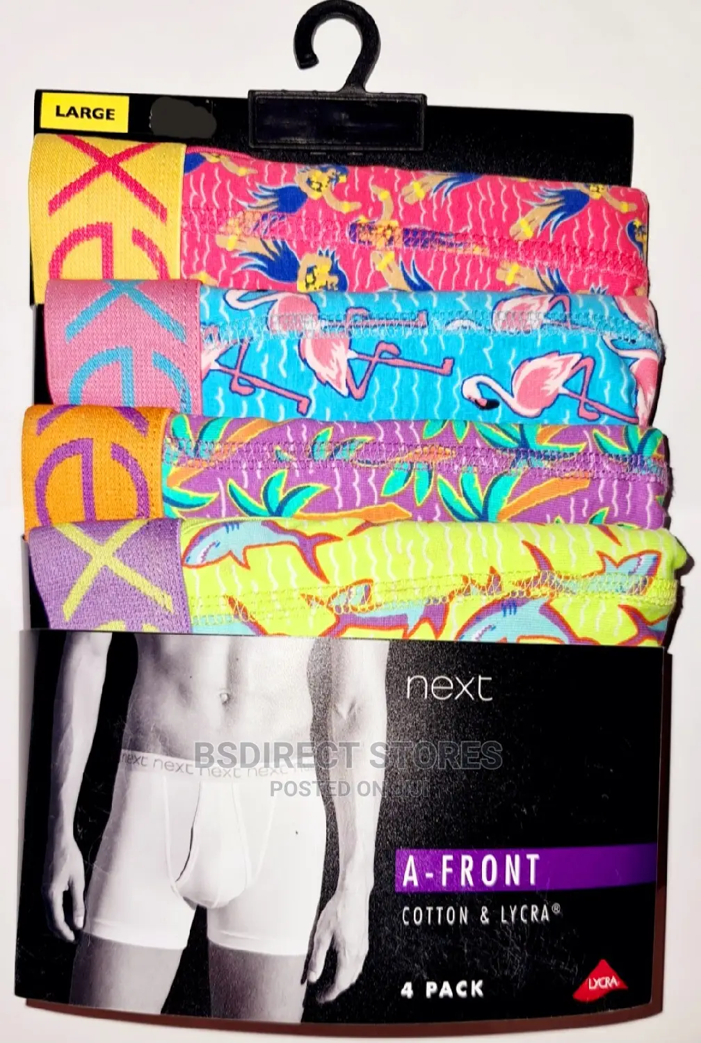 NEXT a-Front Bright Hawaii Luxury Cotton Boxers Pack of 4
