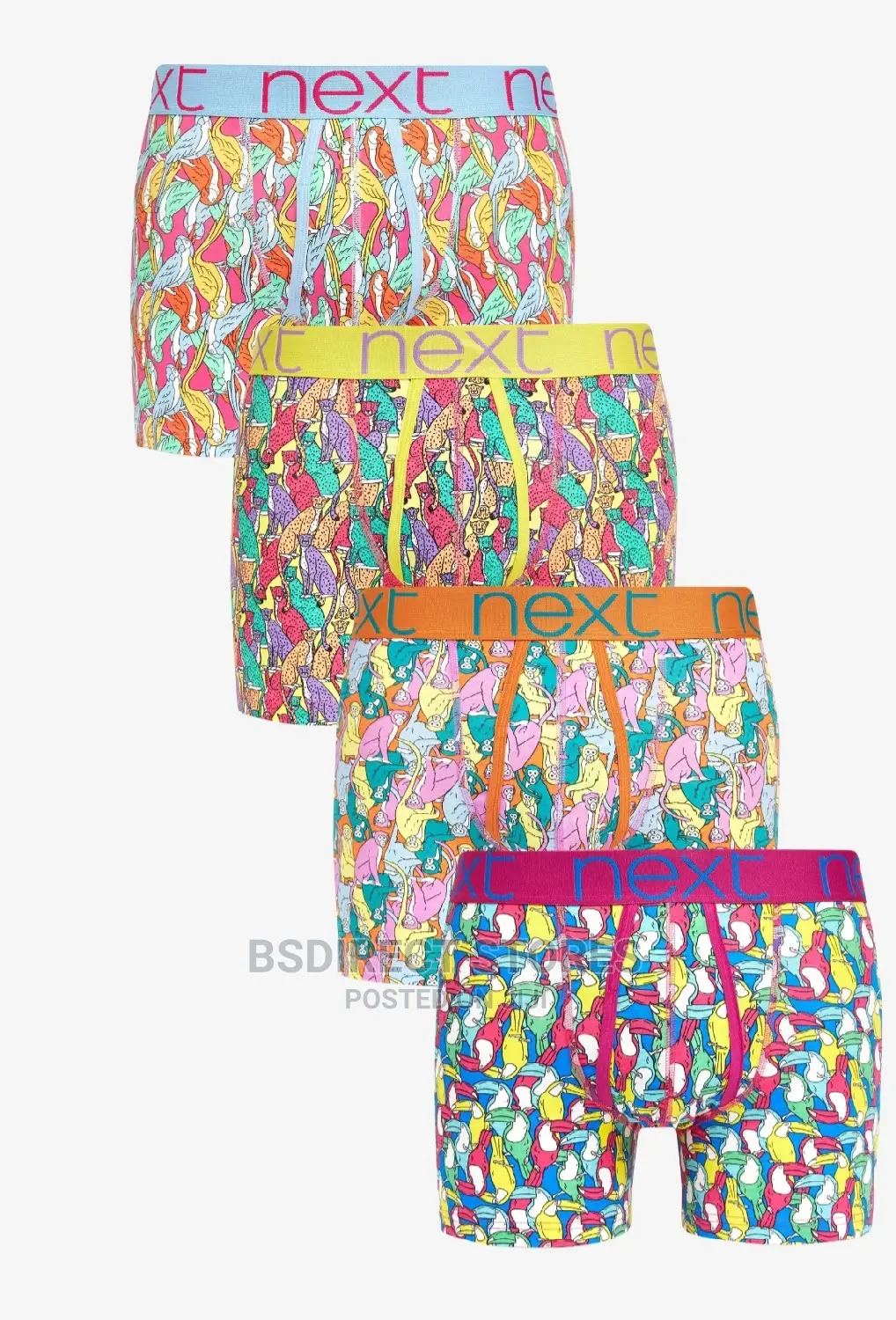 NEXT a-Front Animals Print Luxury Cotton Boxers Pack of Four