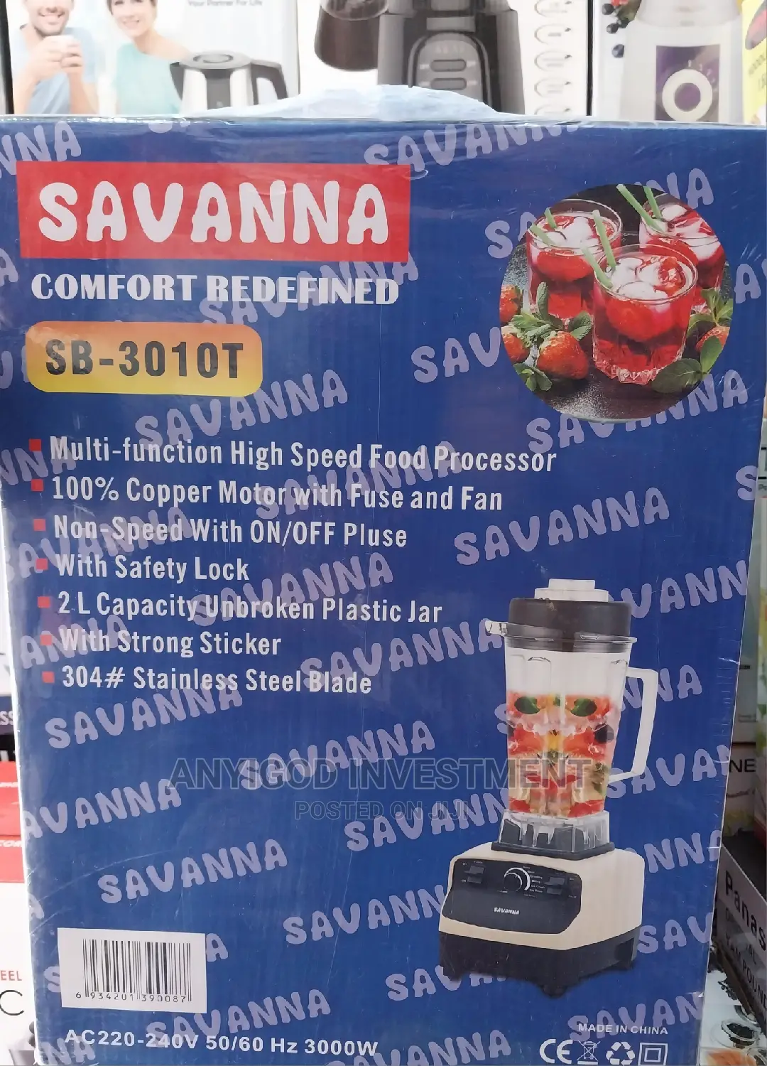Savanna Commercial Food Blender 3000watts