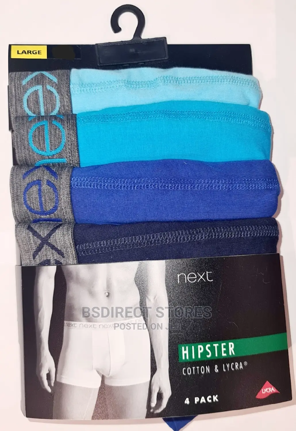 NEXT Hipsters Blues Luxury Men Cotton Boxers Pack of Four