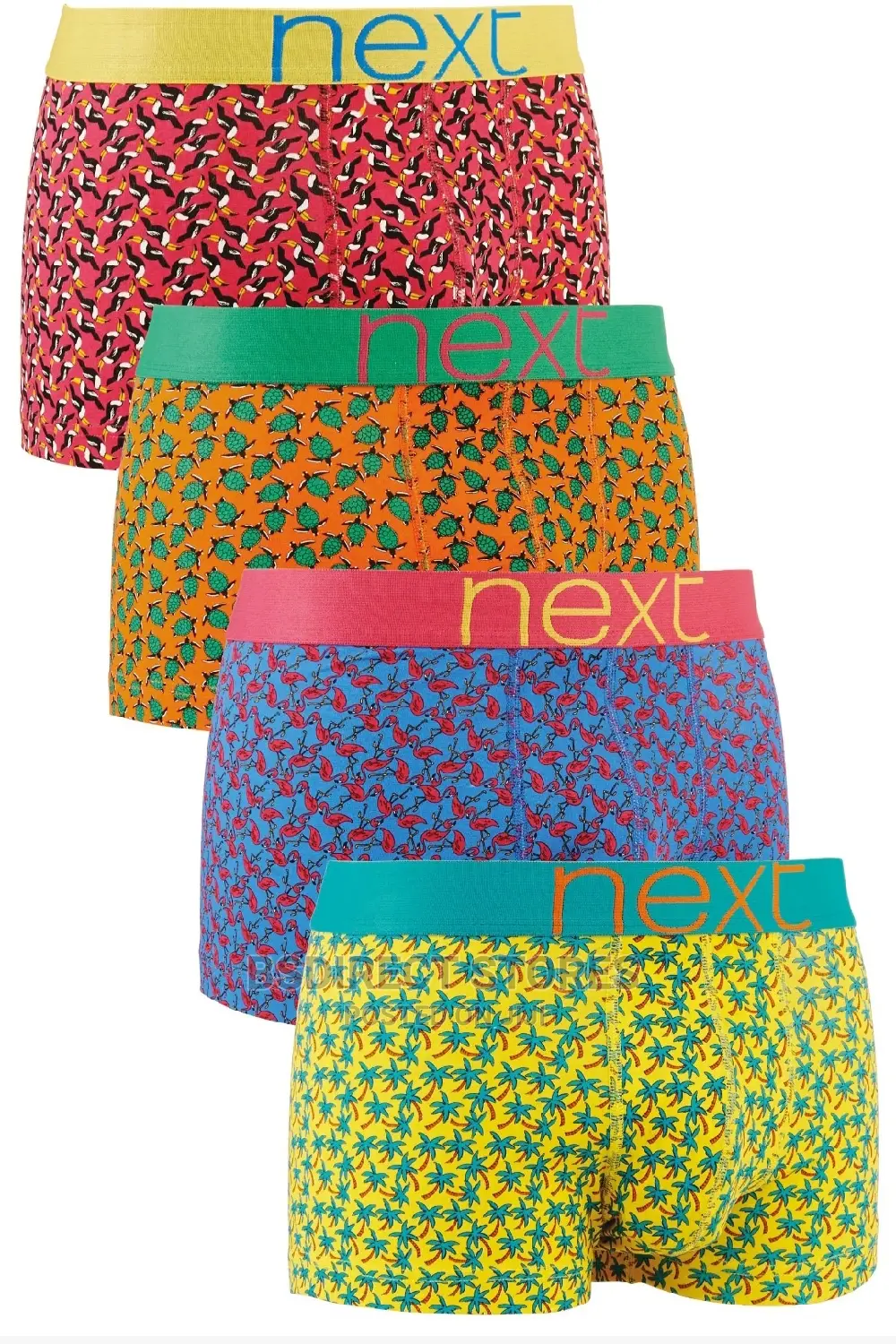NEXT Hipsters ALOHA Pattern Luxury Cotton Boxers Pack of 4