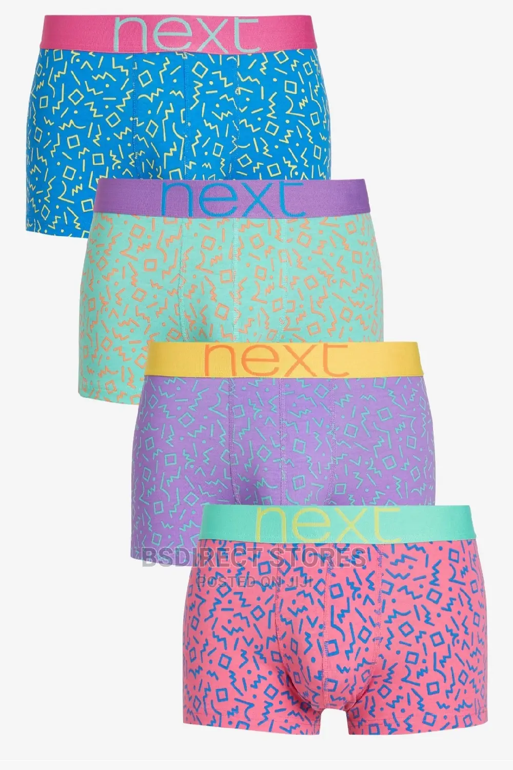 NEXT Hipsters Geometric Block Print Luxury Boxers Pack of 4