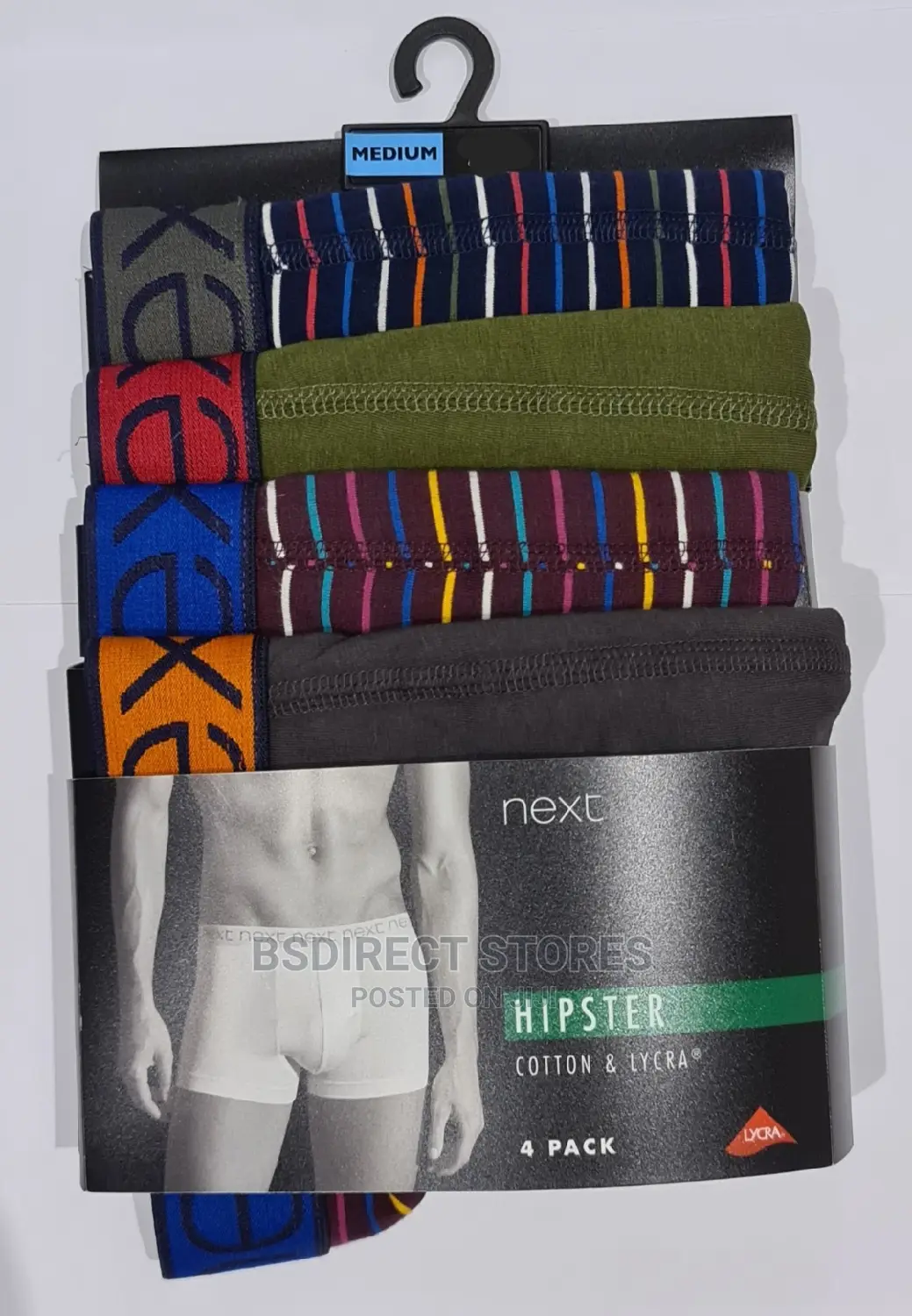NEXT Hipsters Stripe Luxury Men Cotton Boxers Pack of Four