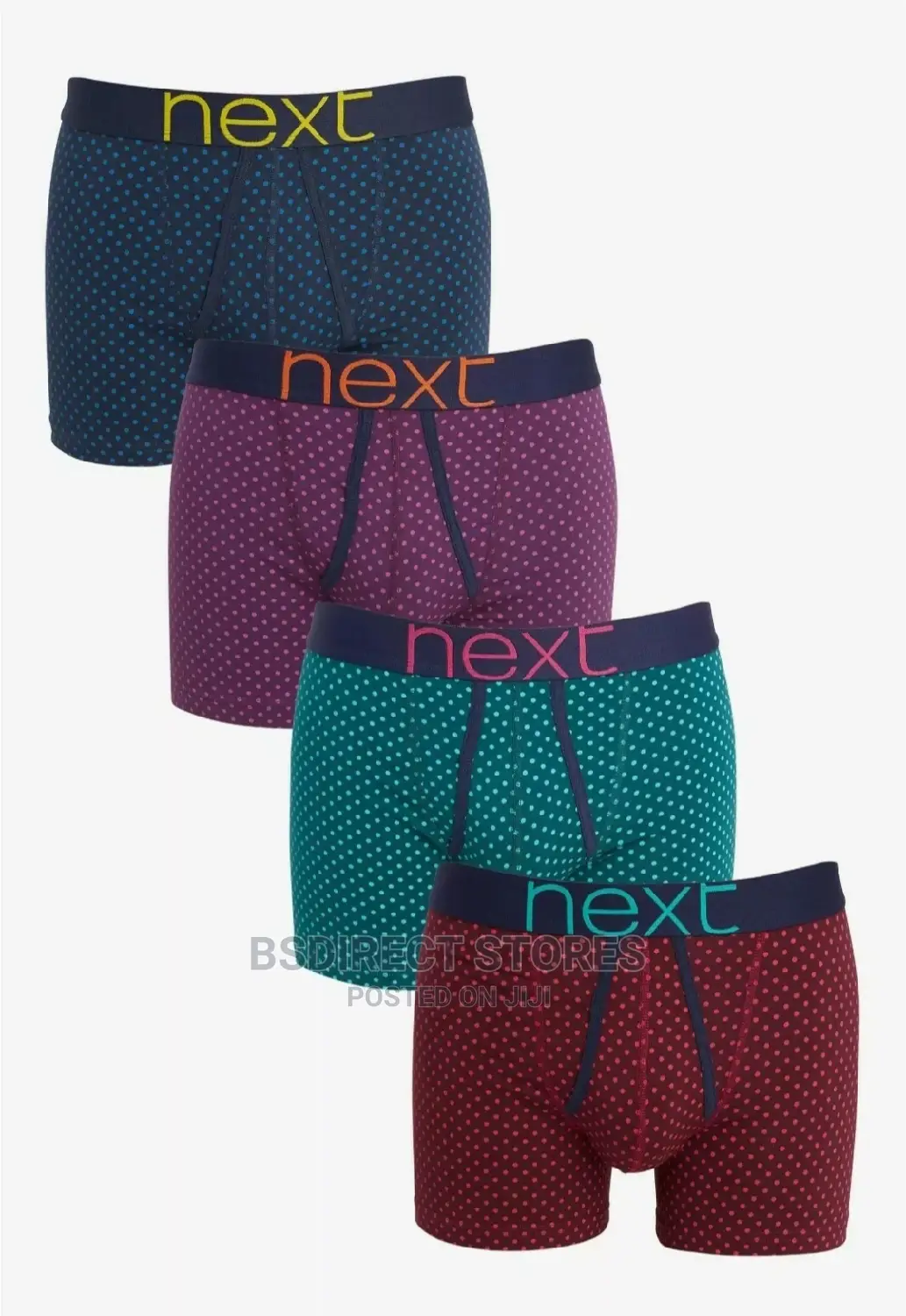 NEXT Hipsters Tonal Spot Luxury Cotton Men Boxers Pack of 4