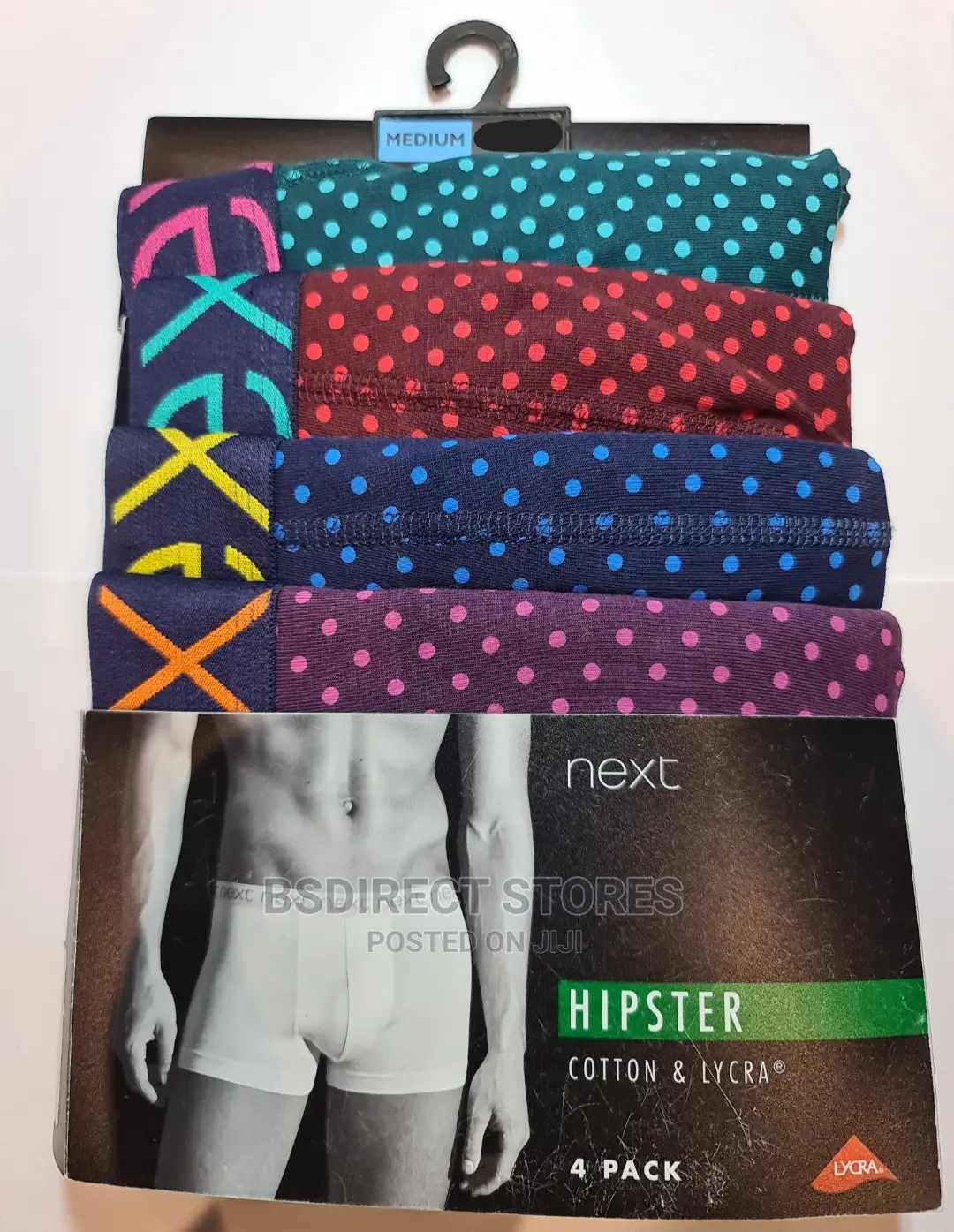 NEXT Hipsters Tonal Spot Luxury Cotton Men Boxers Pack of 4