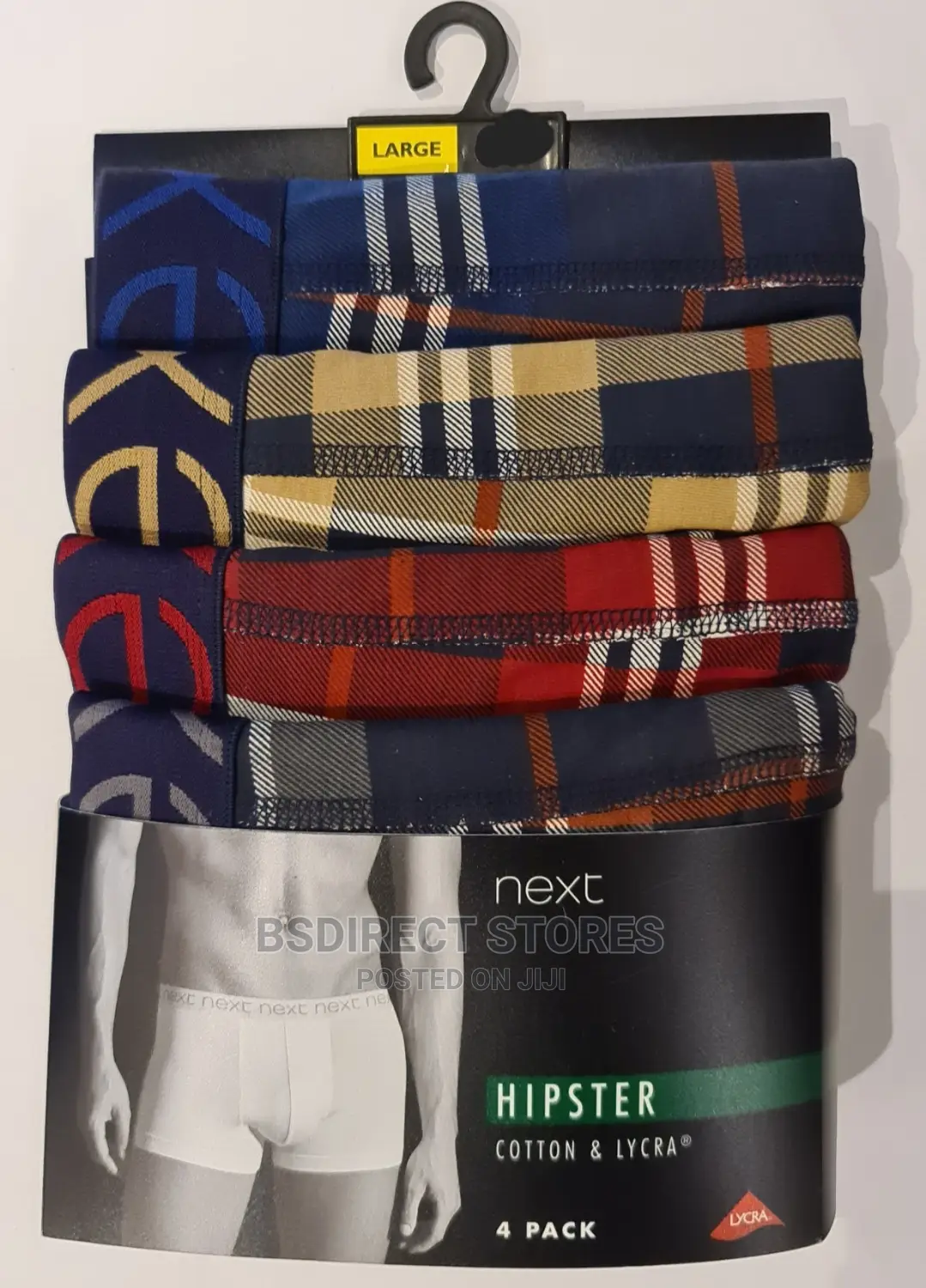 NEXT Hipsters Check Waistband Luxury Cotton Boxers Pack of 4