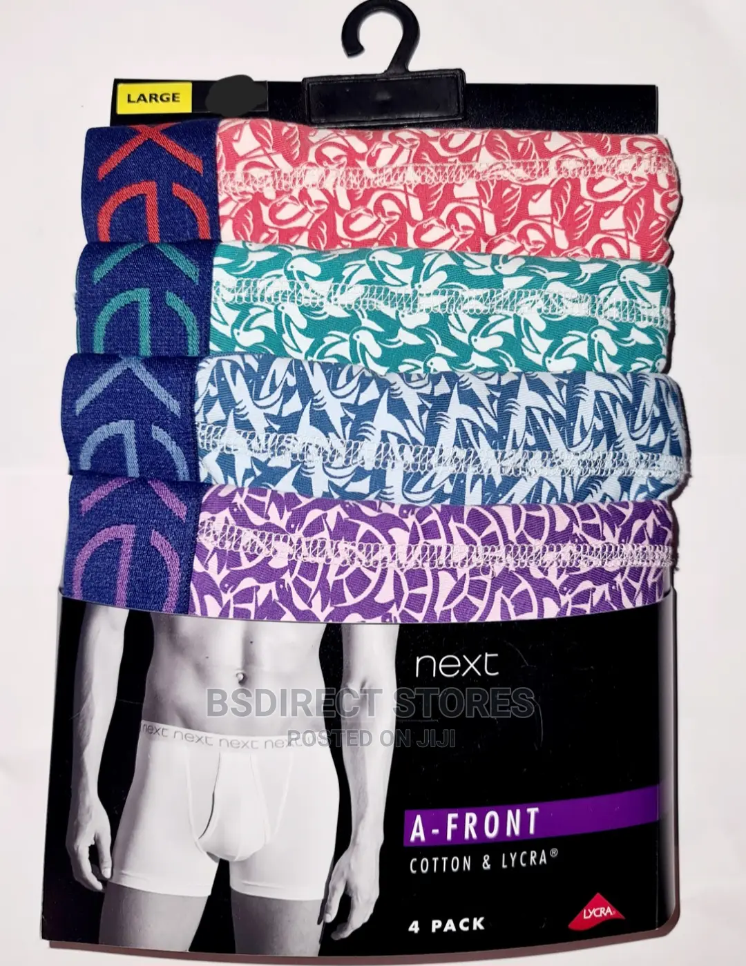 NEXT a-Front Animal Geo Print Luxury Cotton Boxers Pack of 4