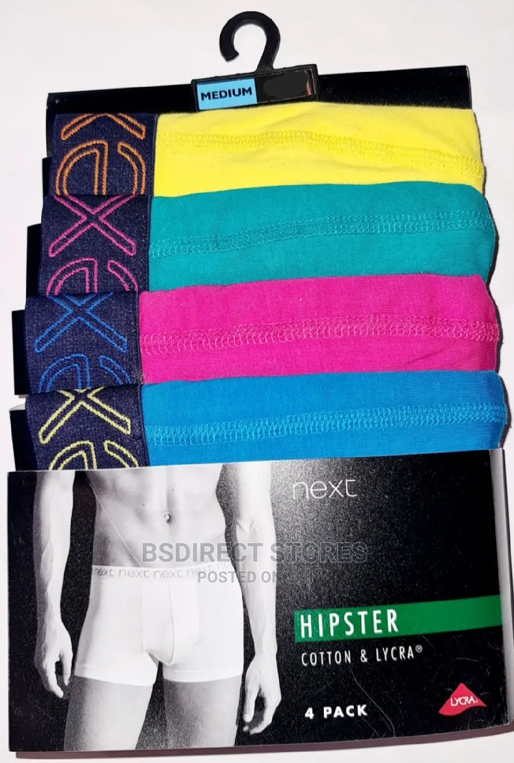 NEXT Hipsters Bright Neon Waistband Luxury Boxers Pack of 4
