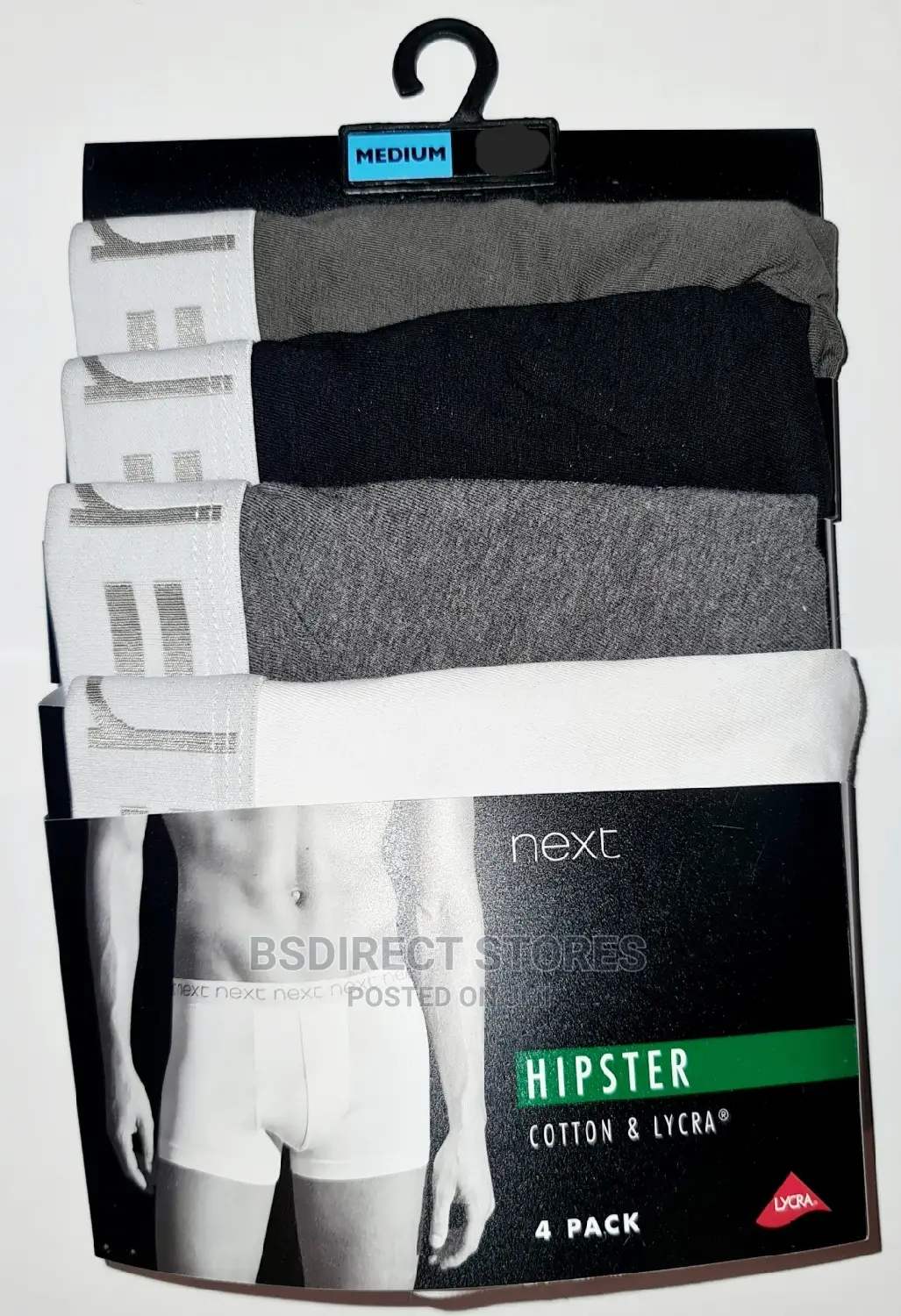 NEXT Hipsters White/Black Luxury Cotton Boxers Pack of Four