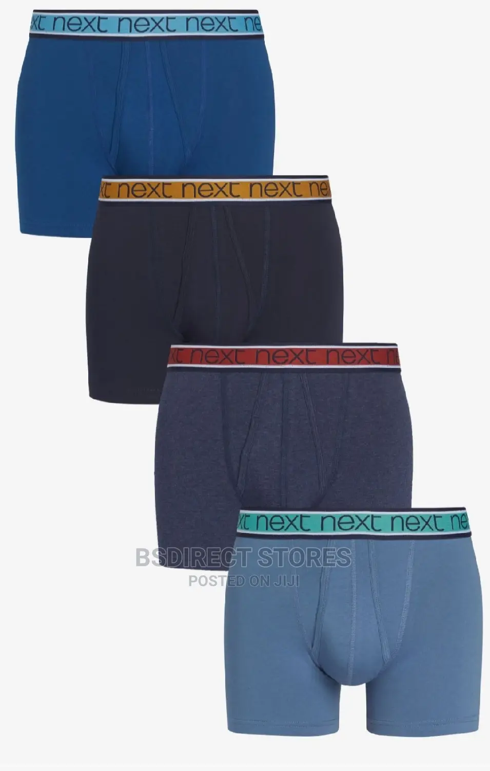 NEXT a-Front Blue Colour Waistband Luxury Boxers Pack of 4