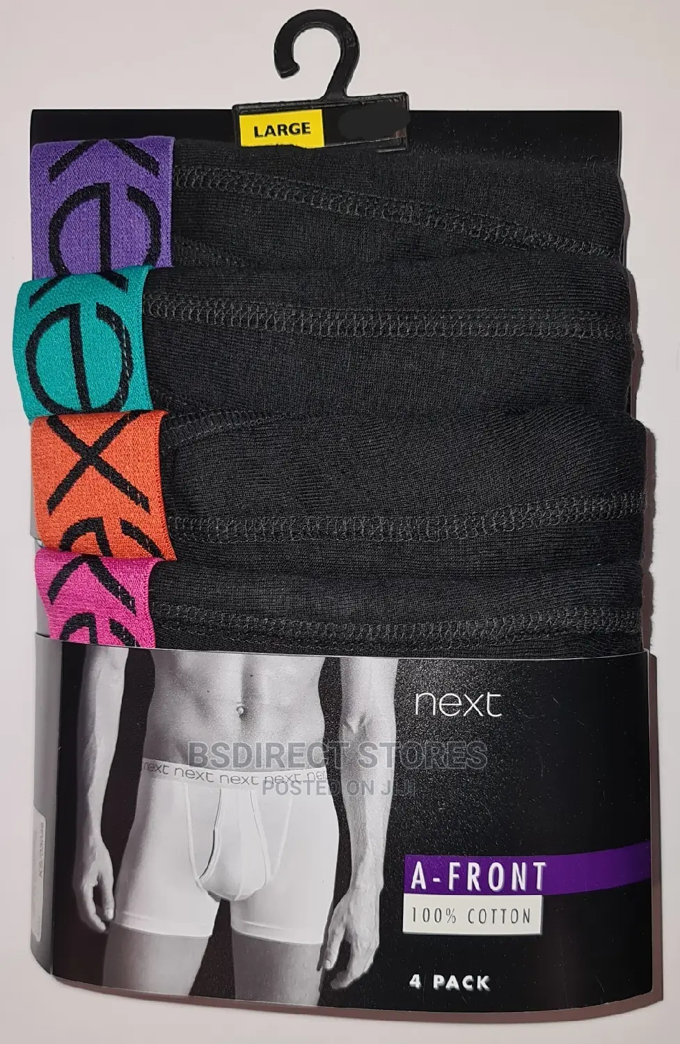 Next Hipsters Black Colour Waistband 100% Pure Cotton Boxers