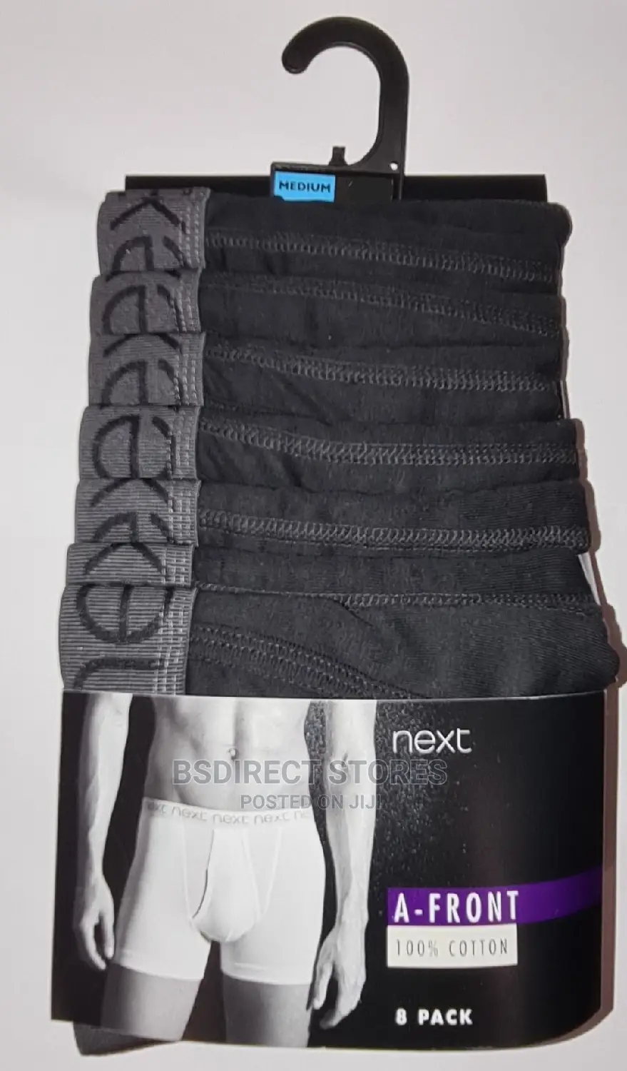 Next a-Front Black Luxury 100% Pure Cotton Men Boxers