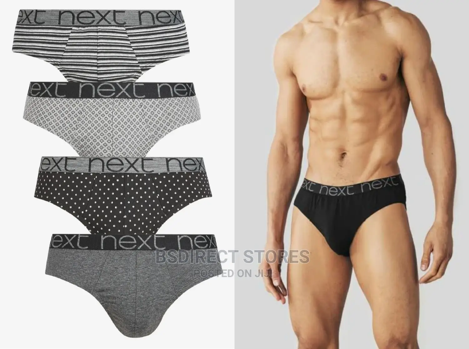 NEXT Hipsters Briefs Grey Pattern Luxury Boxers Pack of 4