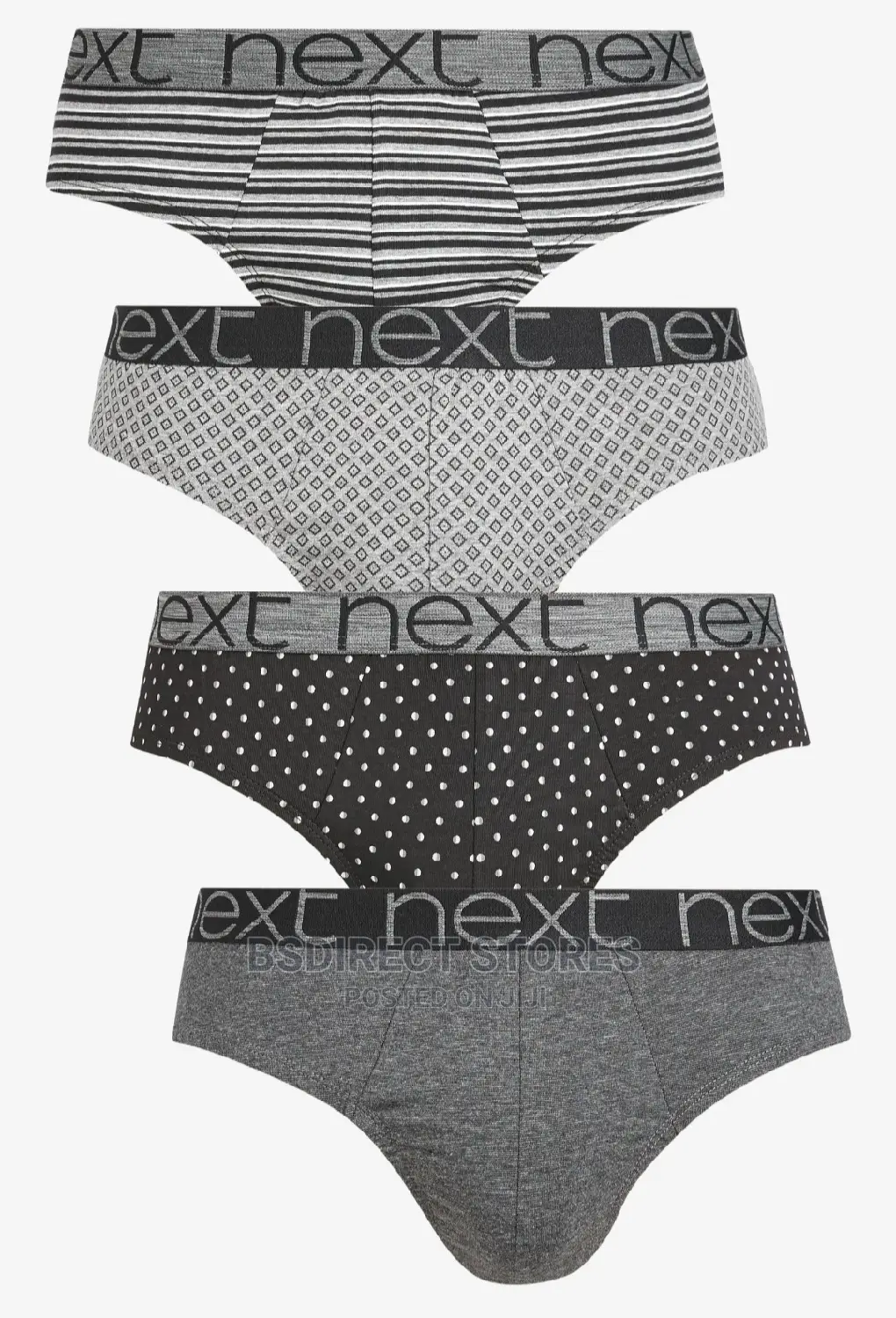 NEXT Hipsters Briefs Grey Pattern Luxury Boxers Pack of 4