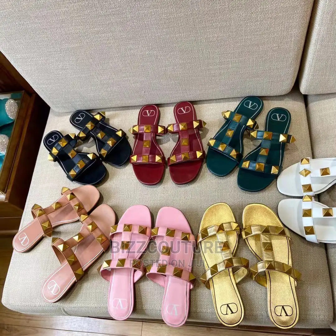 Original Valentino Leather Sole Slippers Available in Store