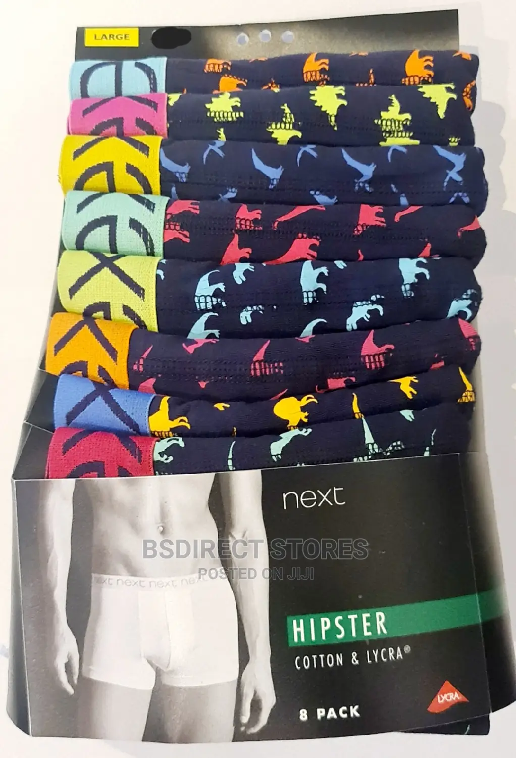 NEXT Dragon Pattern Hipsters Luxury Cotton Boxers Pack of 8