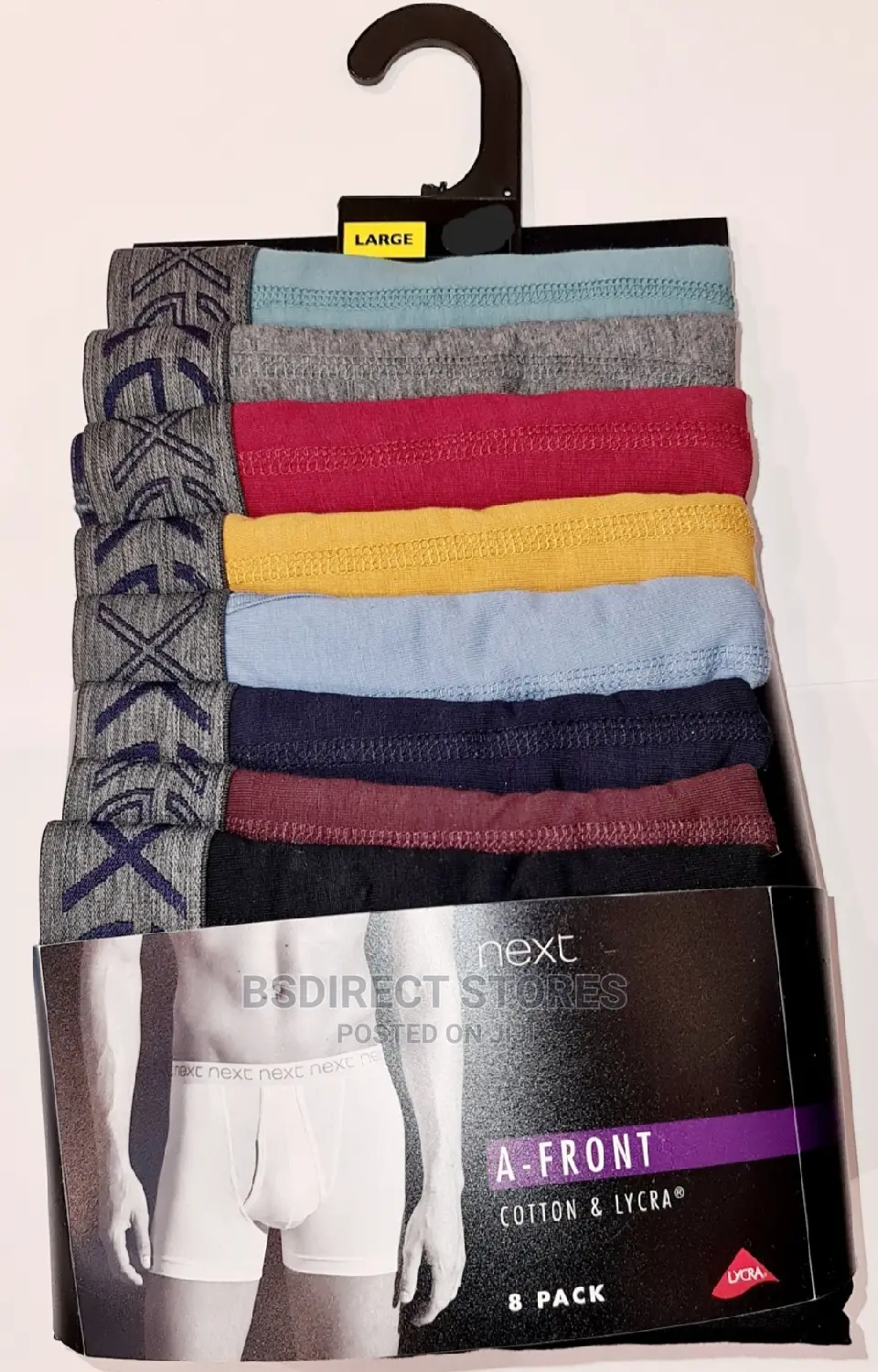 NEXT Multi a-Front Luxury Men Cotton Boxers Pack of Eight.