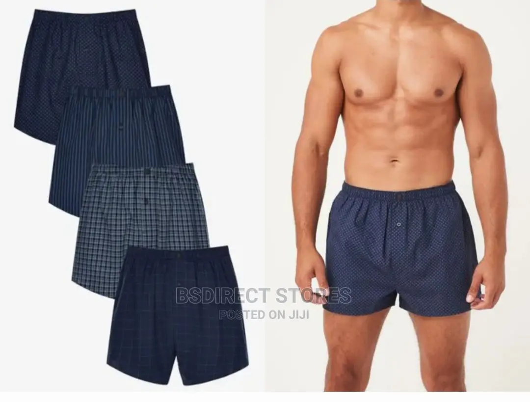 NEXT Navy Pattern Woven Luxury 100% Pure Cotton Men Boxers