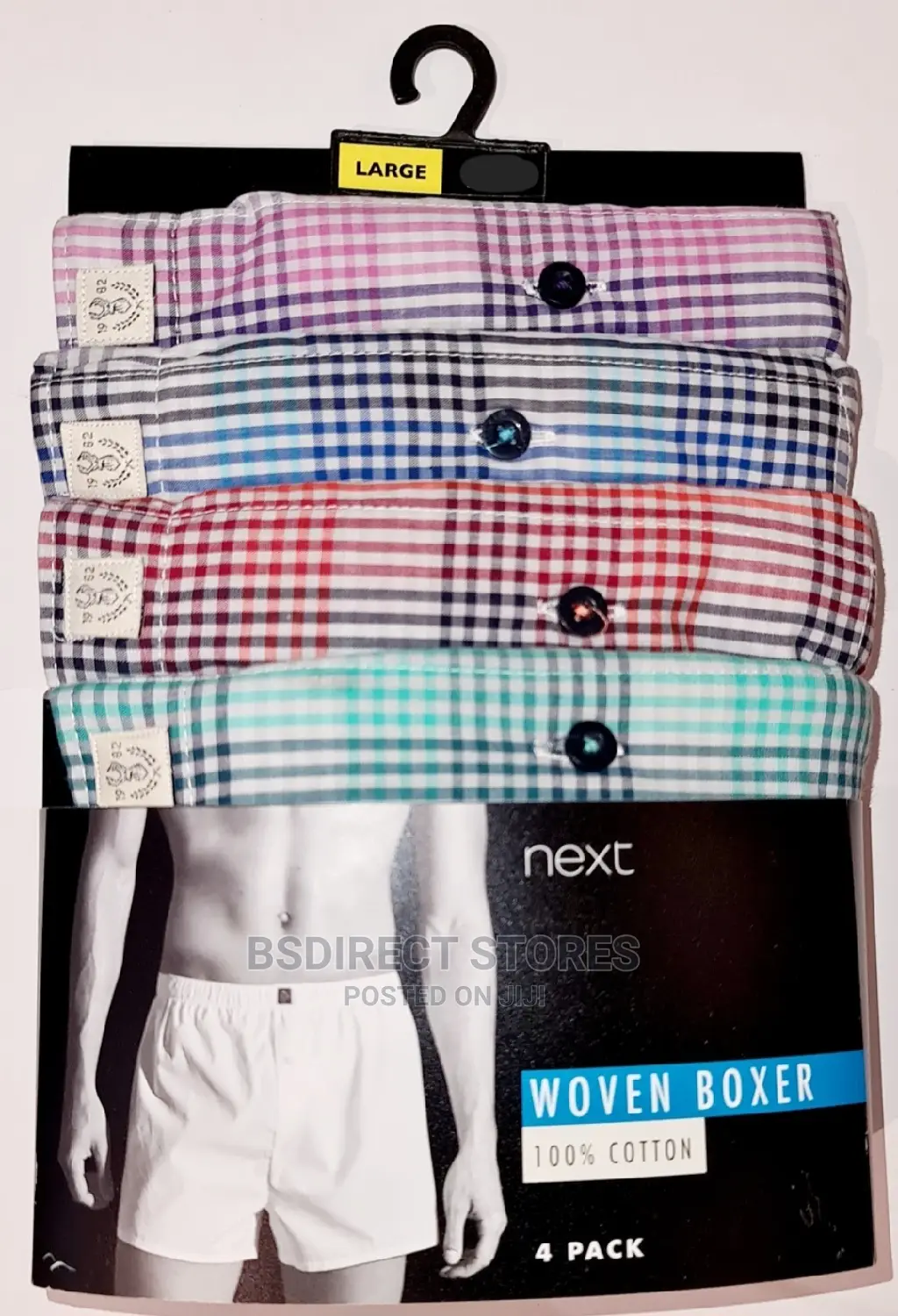 NEXT Bright Check Woven Luxury 100% Pure Cotton Men Boxers