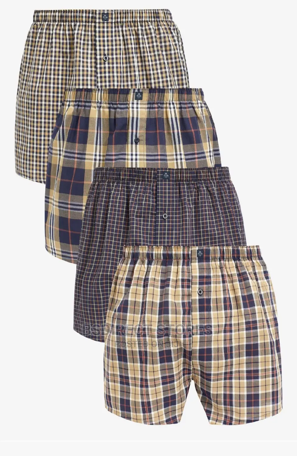 NEXT Brown Check Woven Luxury 100% Pure Cotton Men Boxers