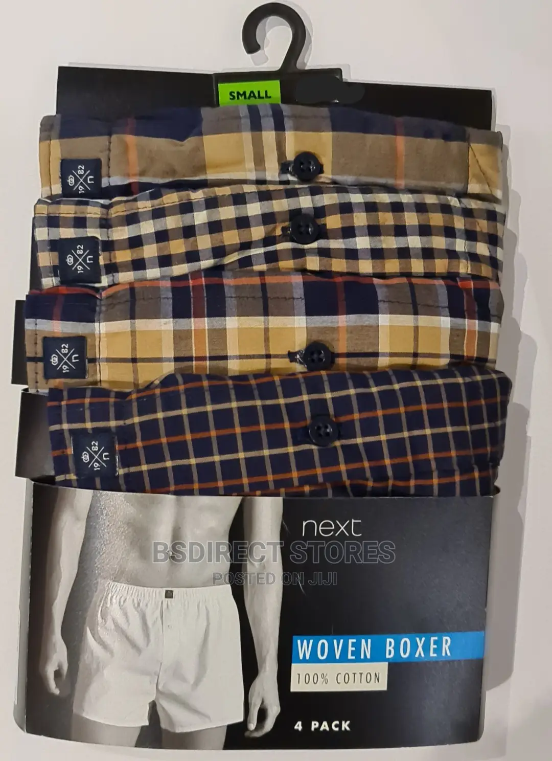 NEXT Brown Check Woven Luxury 100% Pure Cotton Men Boxers