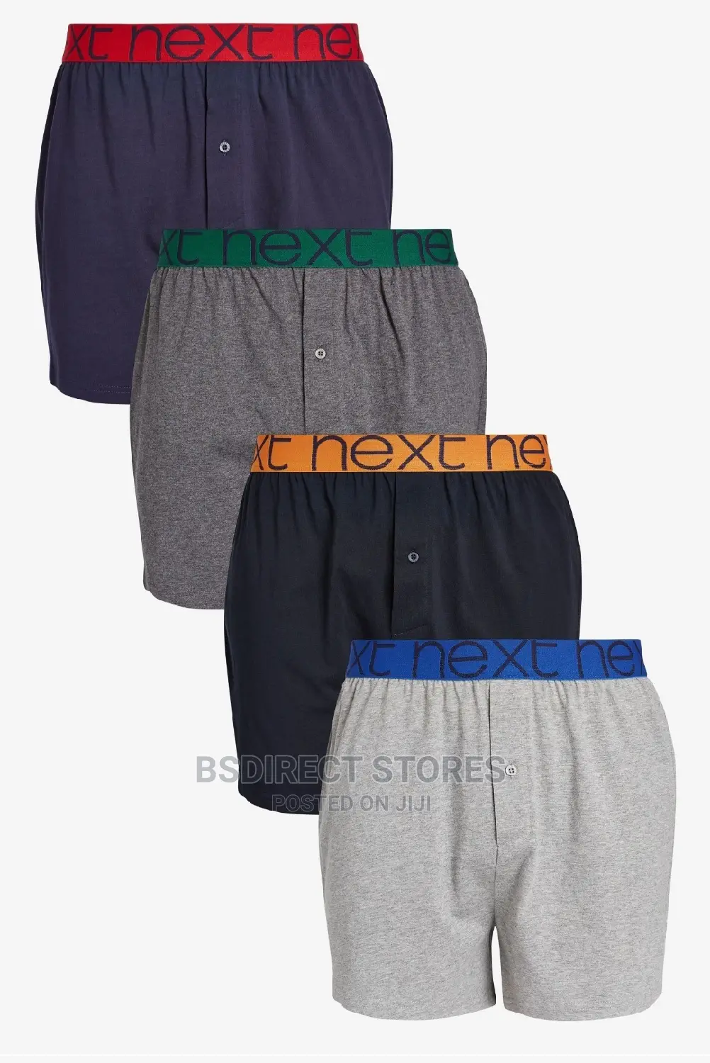 NEXT Coloured Waistband Loose Fit 100% Pure Cotton Boxers
