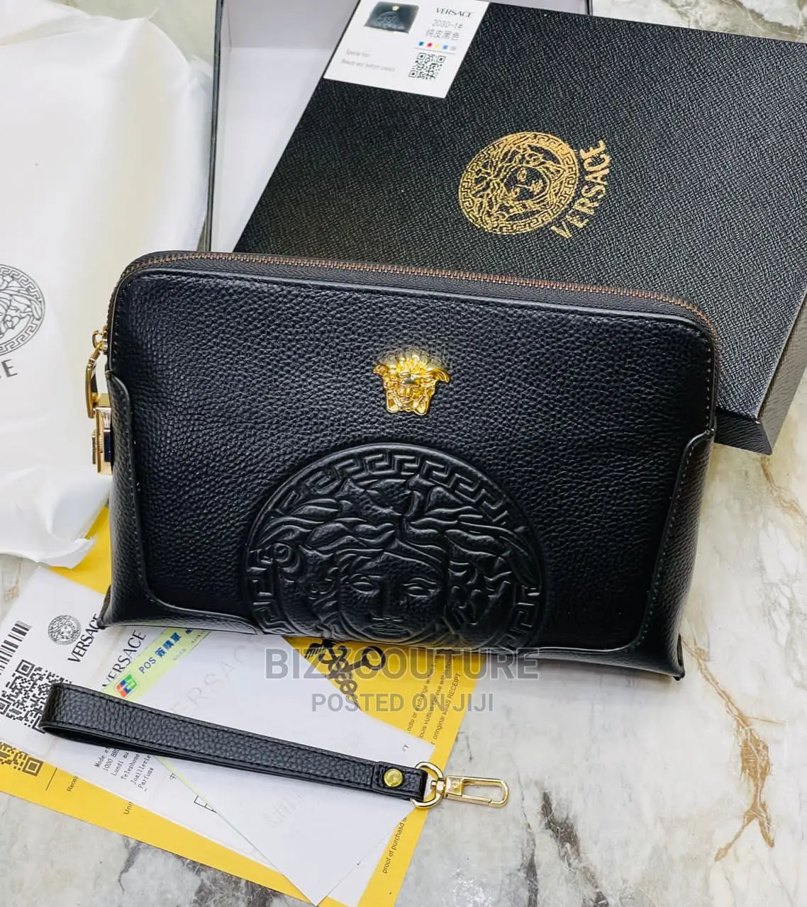 Original VERSACE Clutxhes Leather Available in Store