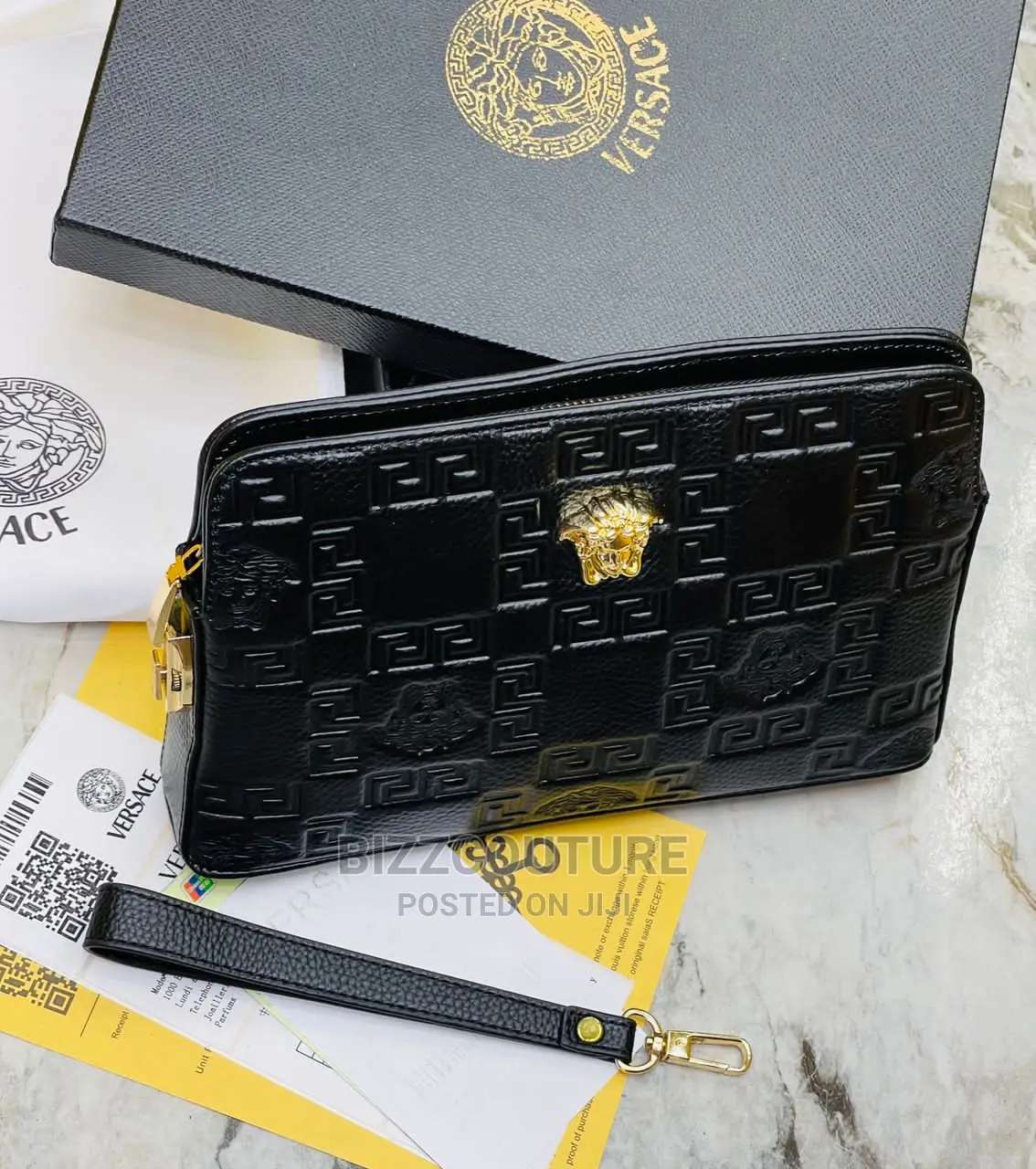 Original VERSACE Clutxhes Leather Available in Store