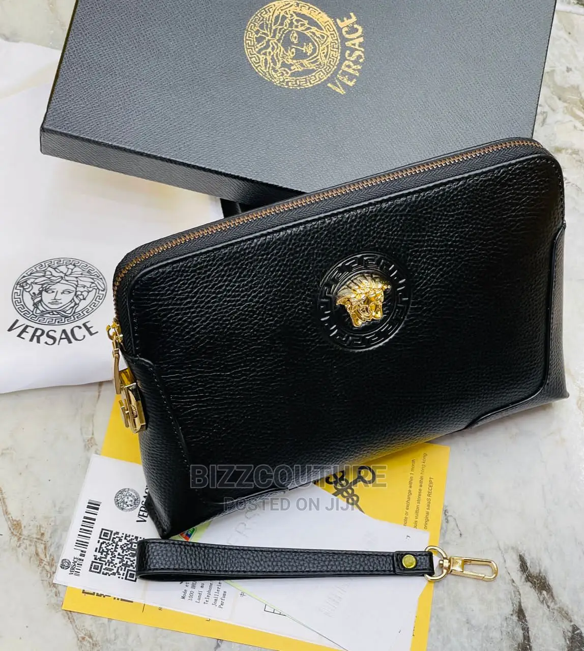 Original VERSACE Clutxhes Leather Available in Store