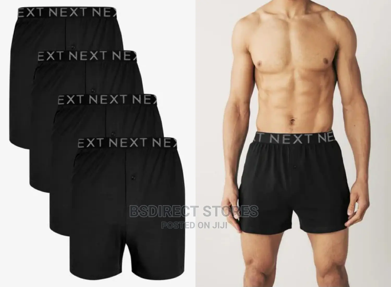 NEXT Black Loose Fit Luxury 100% Pure Cotton Men Boxers