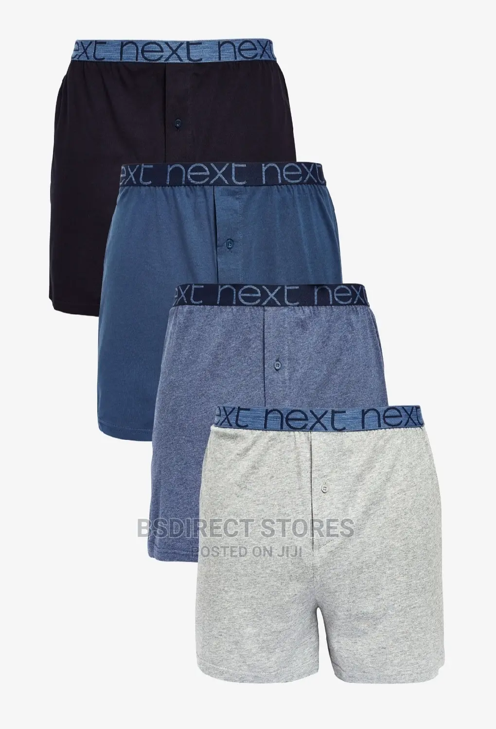NEXT Blue Mix Loose Fit Luxury 100% Pure Cotton Boxers
