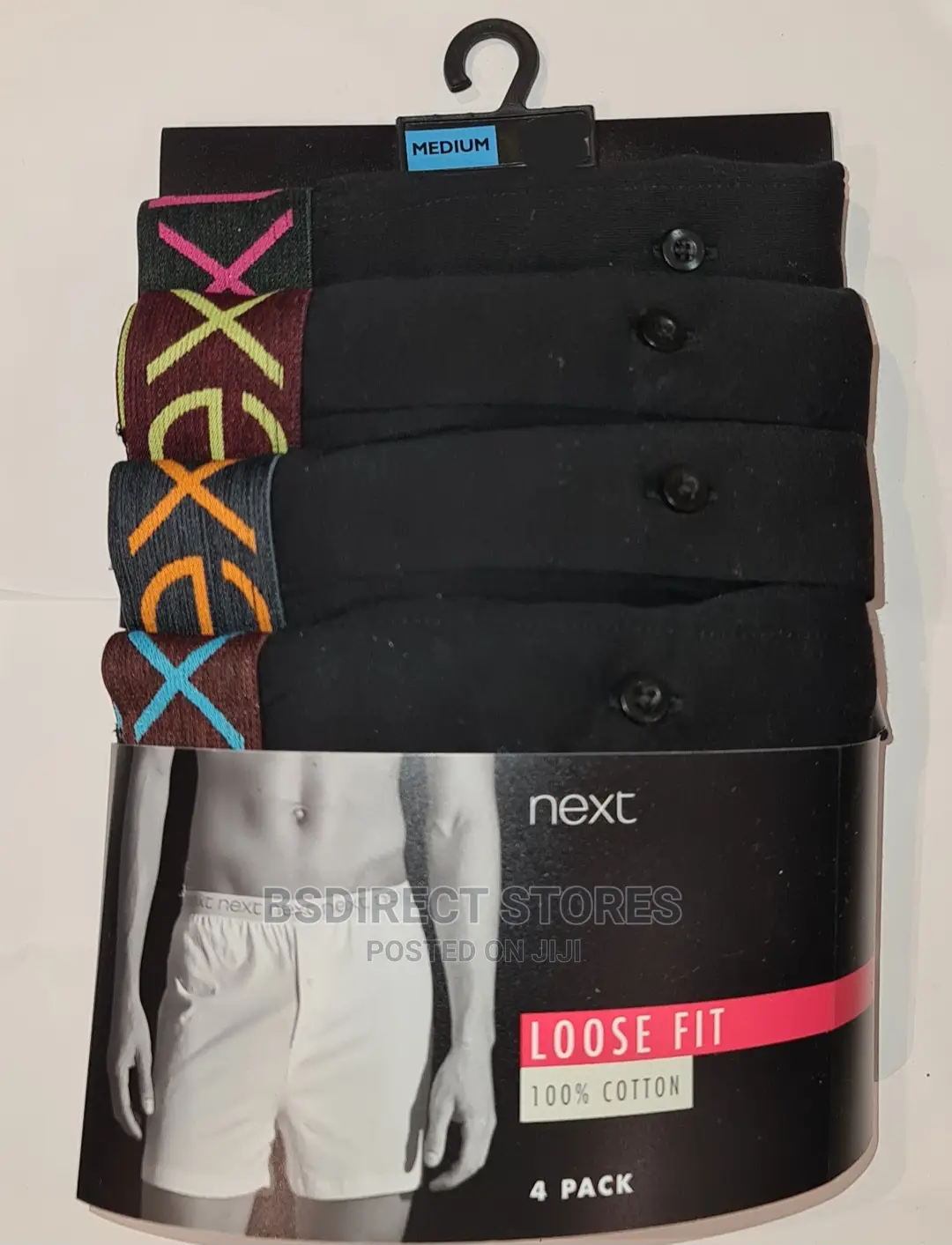 NEXT Neon Waistband Loose Fit Luxury 100% Pure Cotton Boxers