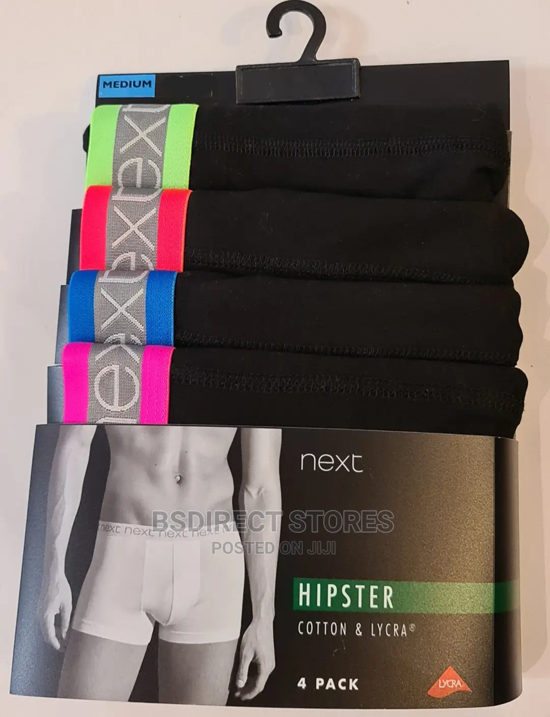 NEXT Black Colour Waistband Hipsters Luxury Boxers Pack of 4