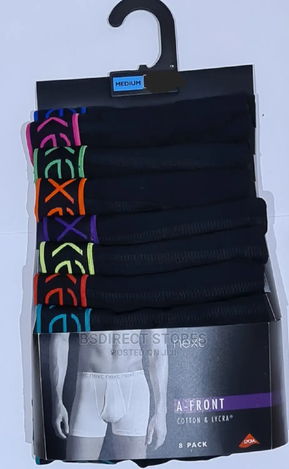 NEXT a-Front Colour Waistband Luxury Boxers Pack of Eight.