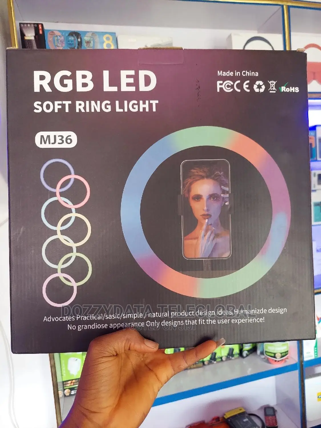 RGB LED 14" Ring Light With Tripod Stand Phone Clip