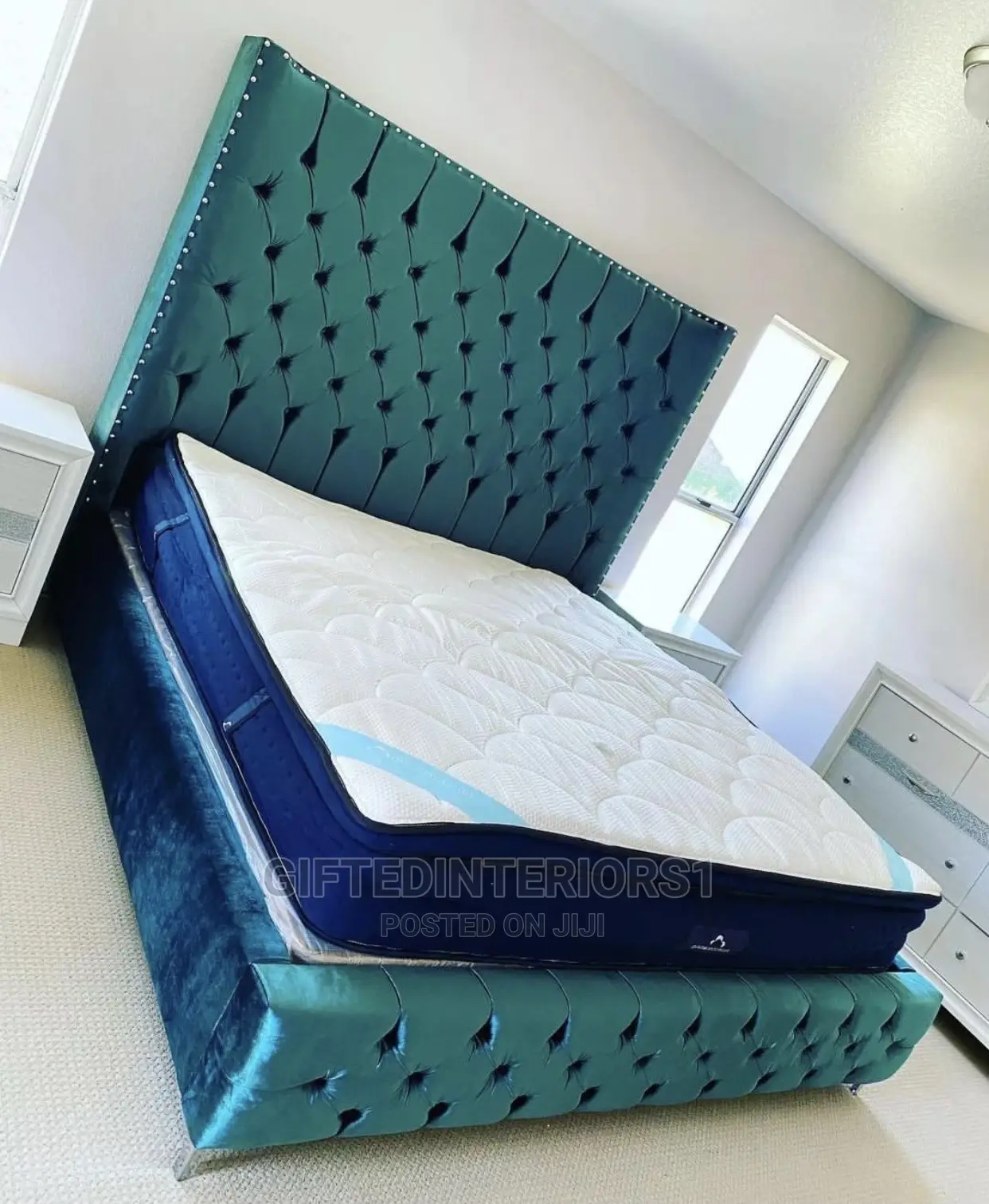 6 by 6 Tufted Bedframe