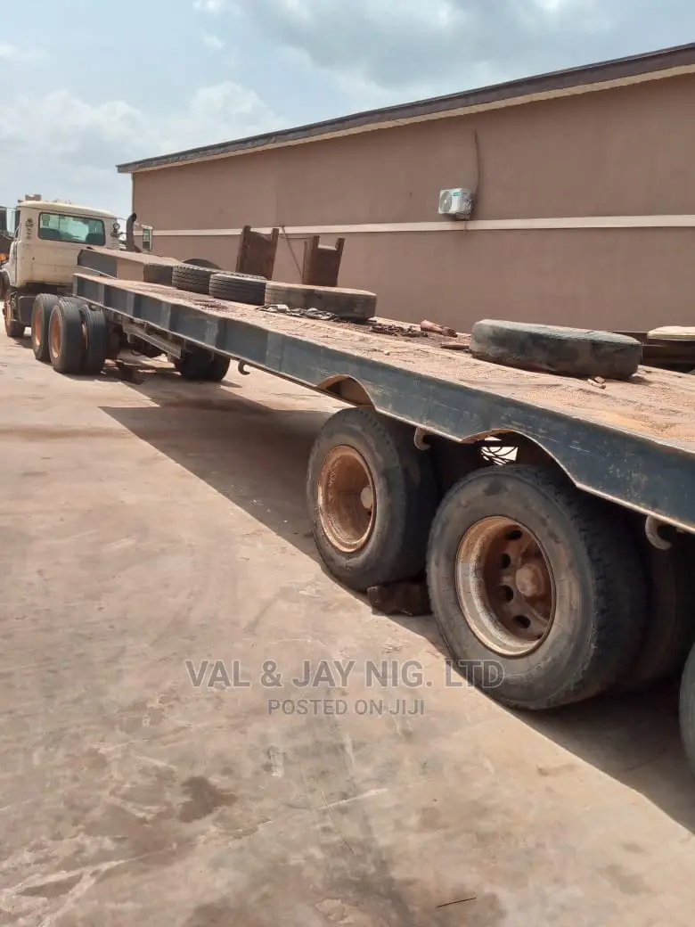 140 Tons Triple Axle Lowbed Back and Head - Blue Color
