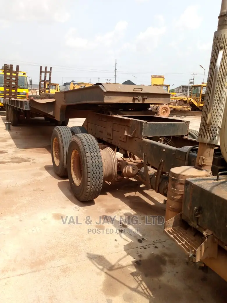 140 Tons Triple Axle Lowbed Back and Head - Blue Color