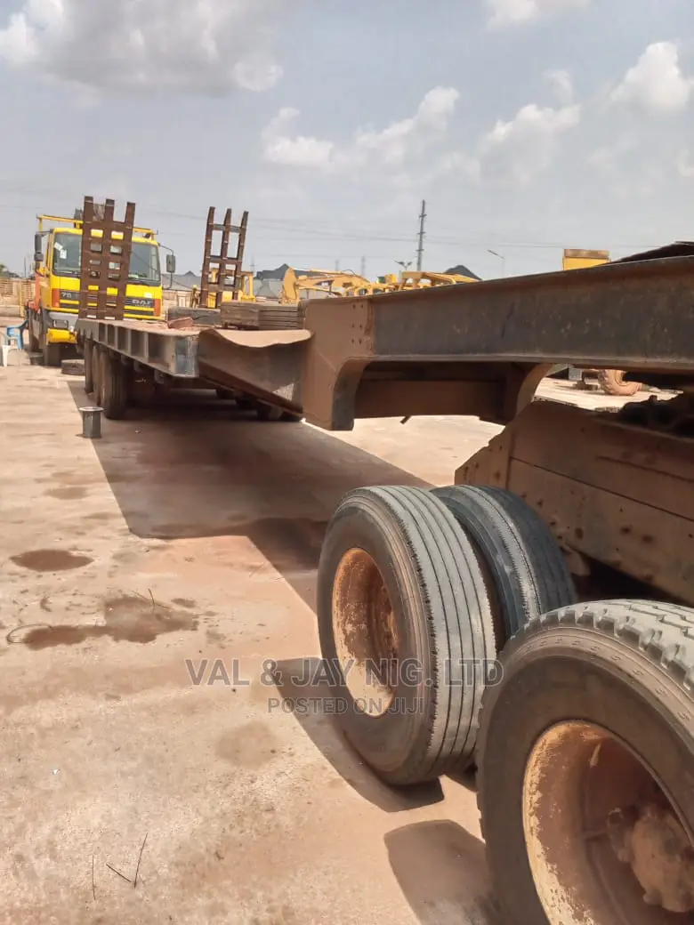 140 Tons Triple Axle Lowbed Back and Head - Blue Color
