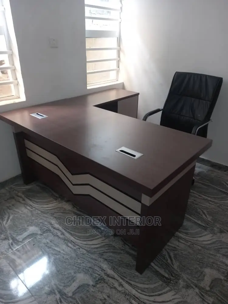 Quality L-Shaped Executive Wooden Office Table.