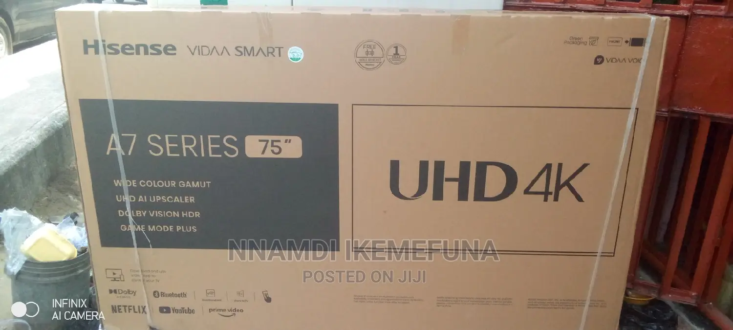 Original 75"Hisense TV Is Available 4gud Price Made in Korea